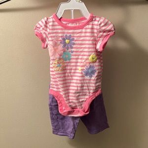 0-3mth Baby Girl Short Sleeve Onesies w/Matching Pants